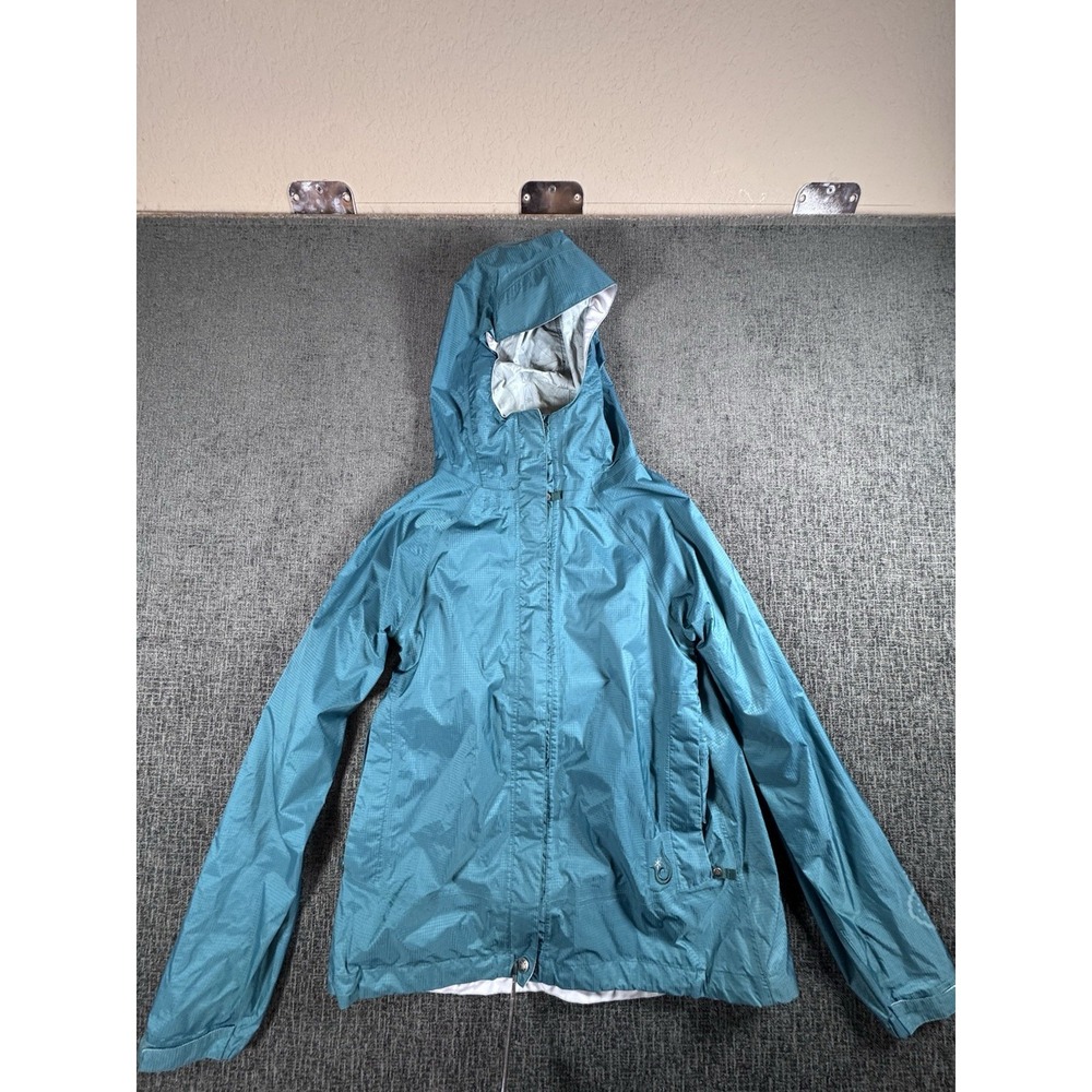 Isis Women's SIZE 6 Hooded‎ Lightweight Rain Jacket Full Zip Turquoise